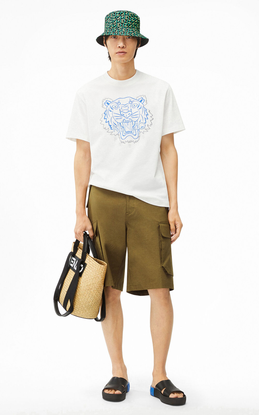 Camisetas Kenzo Tiger Hombre Blancas TMB028354